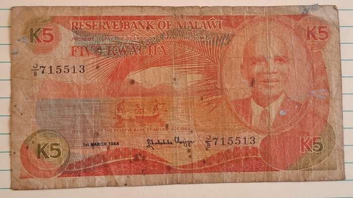 1986 - Malawi - K 5 -  - Demonetised Yes - J8 715513