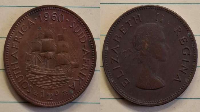 1960 - South Africa - ½ Penny - Elizabeth II - Demonetised Mar 1961 - Bronze