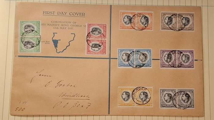 1937 - SWA - First Day Cover with Insert - Coronation King George VI