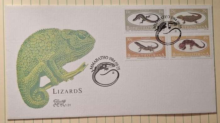 1984 - Bophuthatswana - First Day Cover with Insert - Lizards - 1.31 - Postmark Mmabatho