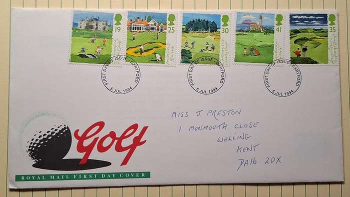 1994 - UK - First Day Cover with Insert - Golf - Postmark Dartford
