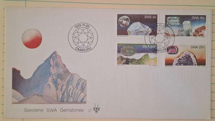 1979 - SWA - First Day Cover with Insert - Gemstones - Postmark Omaruru