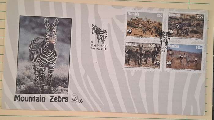 1991 - Namibia - First Day Cover with Insert - Mountain Zebra - Postmark Maltahohe