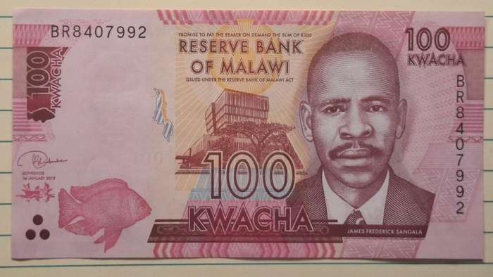 2019 - Malawi - 100 Kwacha - Signature: Charles S. R. Chuka - Demonetised No - BR 8407992