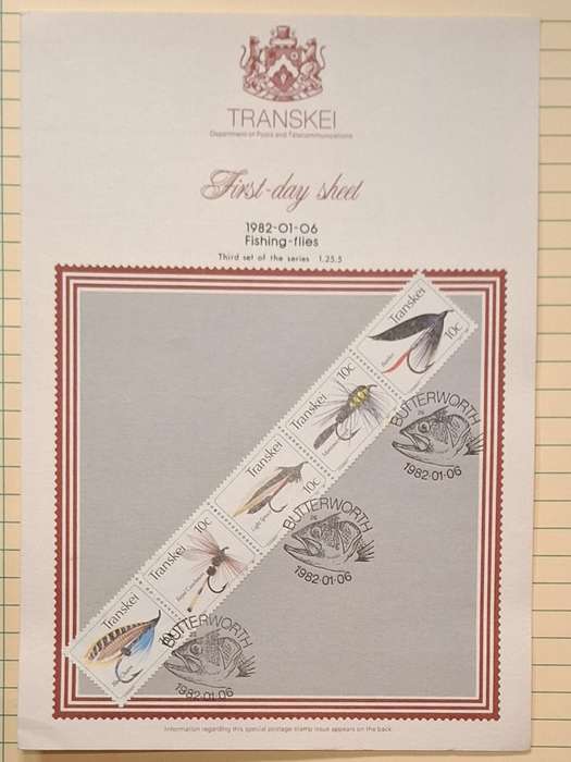 1982 - Transkei - First day Sheet - 10c - Fishing Flies - 3rd set of the series 1.33.13 - Postmark B