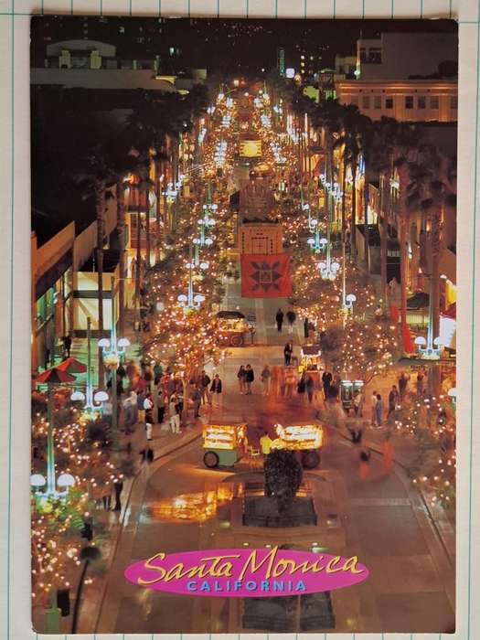 Santa Monica California - Third Street Promenade -  Unused Post Card