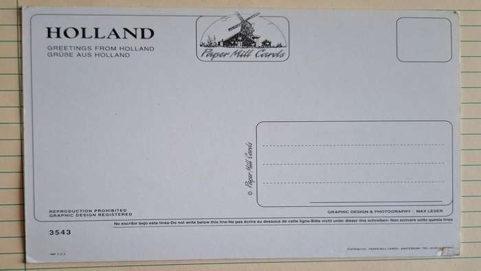Holland  - Unused Post Card