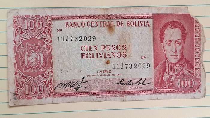 1962 - Bolivia - Signature: Patrick Njoroge - Signature: Milton Paz Cardozo - Demonetised Dec 1987 -