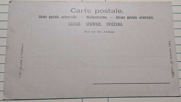 Antique Post Card -  Lithograph of "Suisse, Route du Saint-Gotthard, cascade près du Pont du Diable