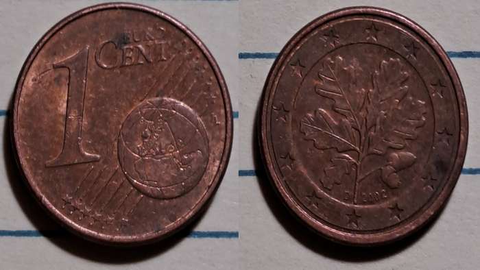 2002 D - Germany  - 1 Euro Cent -  Demonetised - No  - Copper plated steel