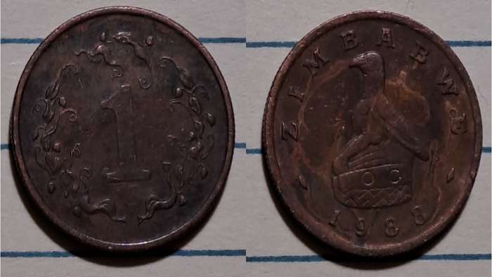 1988 - Zimbabwe  - 1 Cent -  Demonetised - Yes  - Bronze