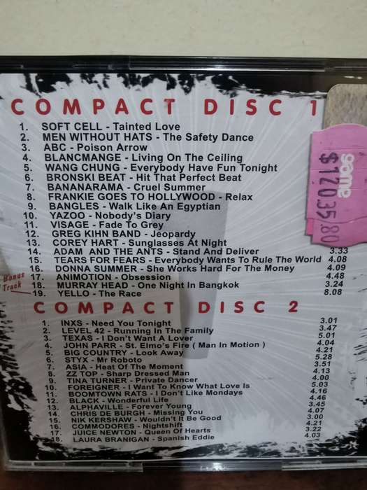 The No1 80's Collection Double Disc Set - rare find!