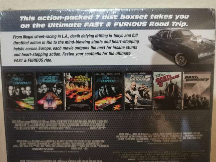 New and Sealed Complete Fast and the Furious Box Set on DVD - all 7 movies