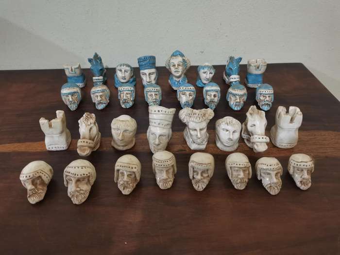 Unique One of a Kind Handmade Chess Piece Set