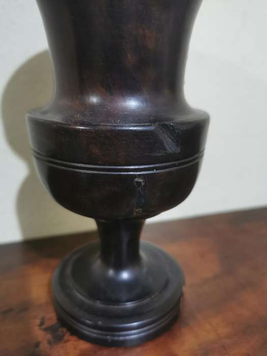 Beautifully Turned Antique Ebony Vase