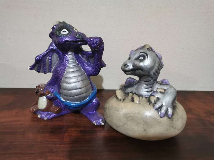 Pair of Gorgeous Ceramic Baby Dragons