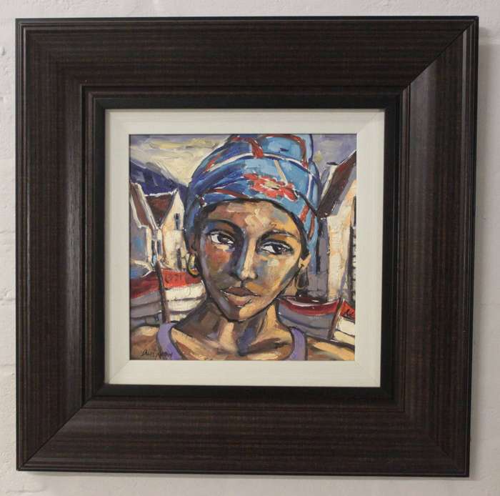 Dante Ruben, Oil, "Girl at fishing village"