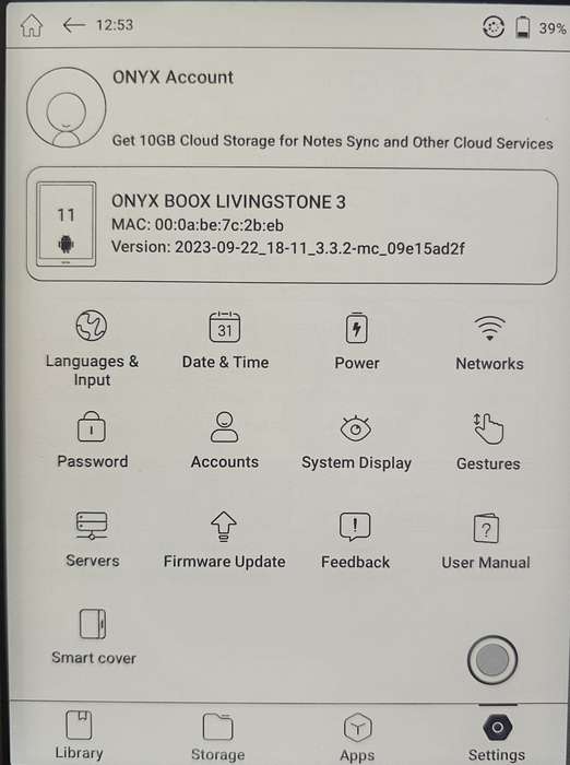 Onyx Boox Livinsgtone 3 - Advanced E-Reader