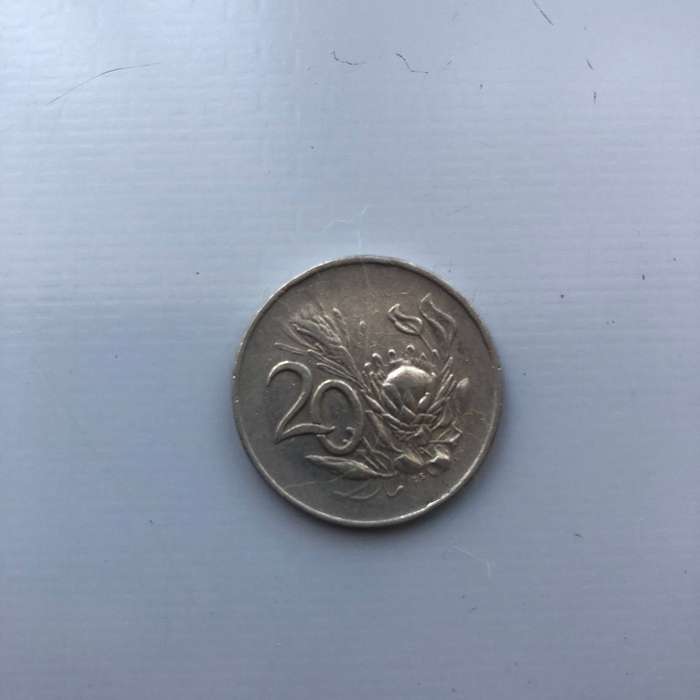 "20 Cents - Year: 1965" (South African Old Coin)