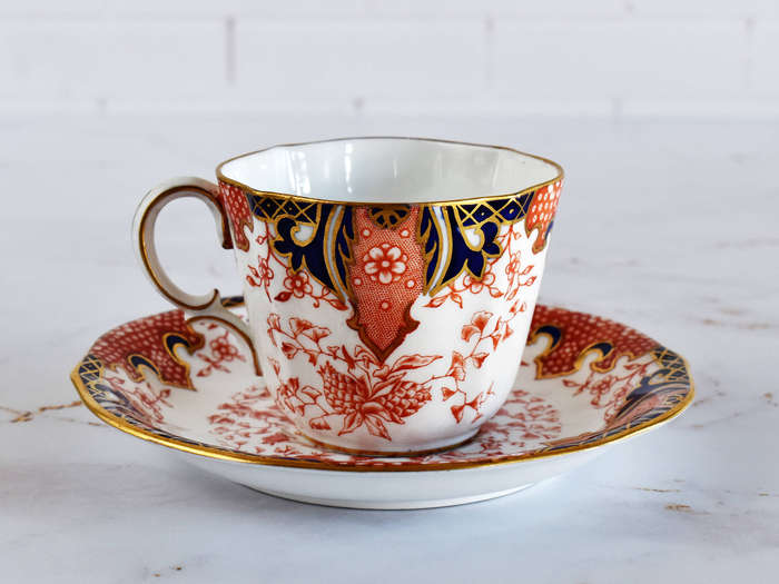 Royal Crown Derby Imari 2451 Cup & Saucer Set  Hand Gilded, England