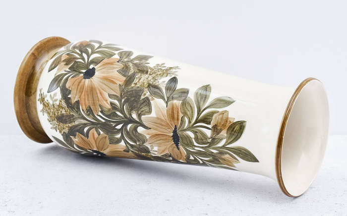 Jersey Pottery Hand-Painted Floral Vase  Channel Islands, c.1960s70s
