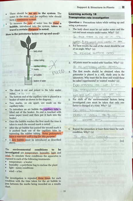 MAS Life Sciences Grade 11 Textbook/Workbook IEB