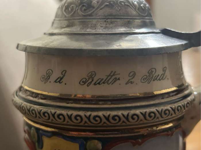 Antique Bavarian Reservist Stein (with Replacement Lid)