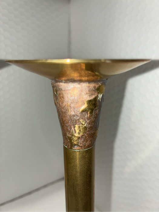 Petite Copper Colander/Strainer, Pair Small Planters & Pair of Brass Candlesticks