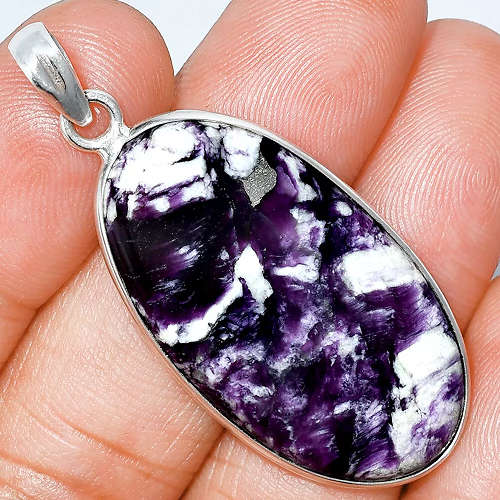 Sterling silver pendant - RARE KAMMERERITE (Finland)