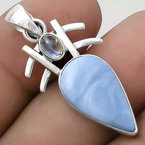 Sterling silver pendant - OWYHEE OPAL and MOONSTONE