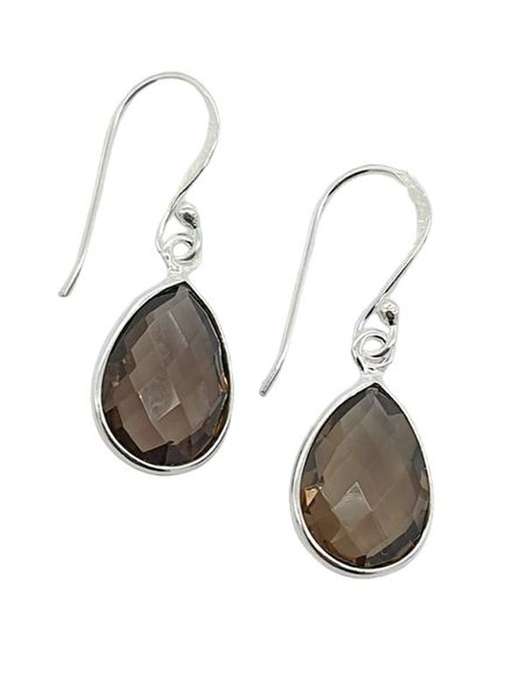 Sterling silver earrings - SMOKY QUARTZ