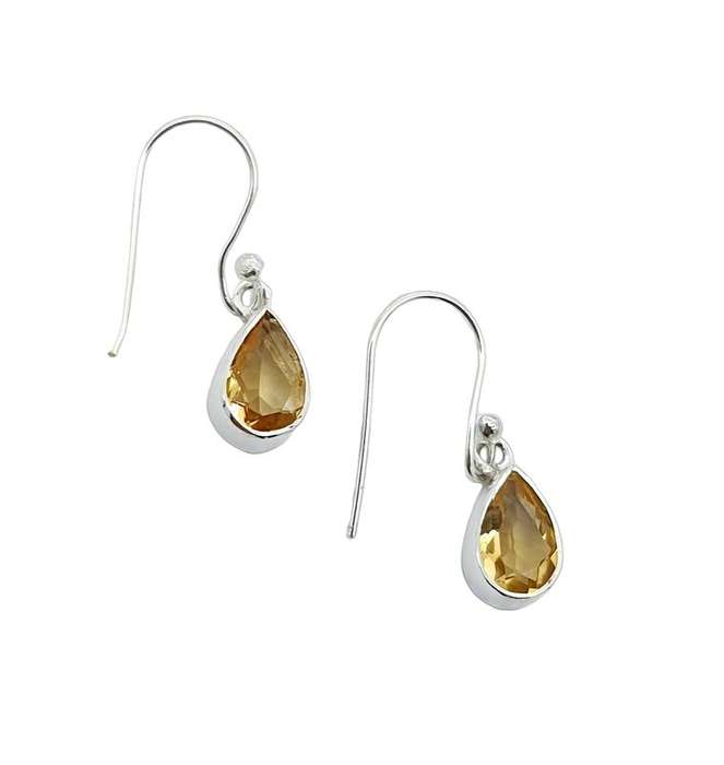 Sterling silver earrings - CITRINE