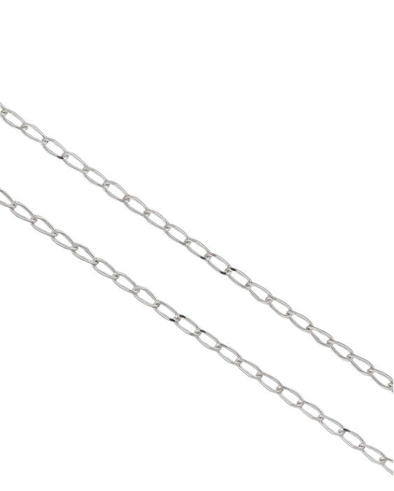 50cm Sterling Silver LCD Long Curb Diamond neckchain (1.0mm)
