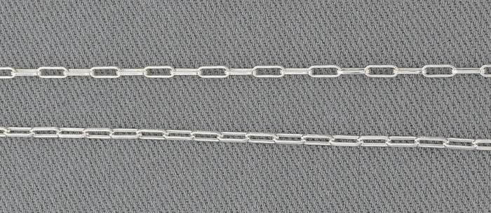 18.5cm Sterling Silver FINE PAPERCLIP bracelet (1.3mm)