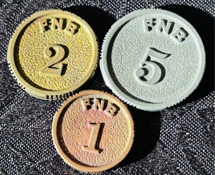 3 x FNB Commemorative Tokens 1838 FNB 5, 1838 FNB 2 and 1838 FNB 1  (Full set)
