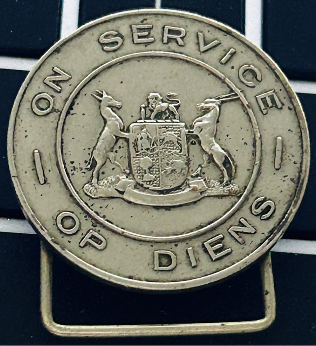 WW2 South African "On Service" -  "Op Diens" lapel badge