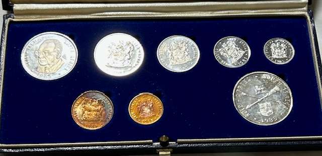 1985 SA PROOF SET SILVER R1 (DUBBLE R1 SET) ORIGINAL MINT BOX LOW MINTAGE 9859