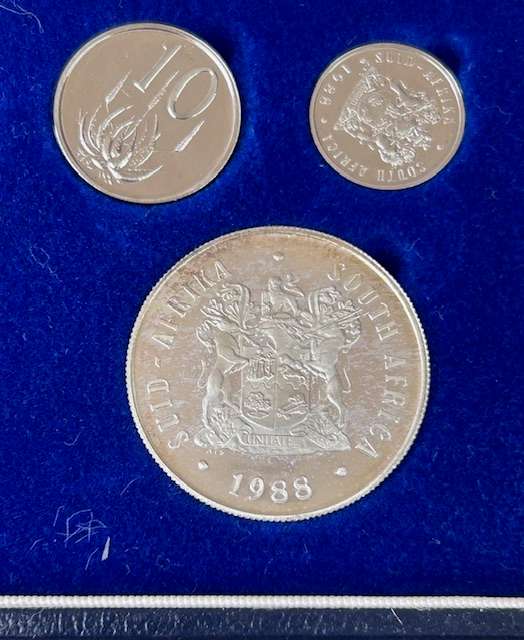 1988 SA Short Proof Set in Original SA Mint Box Double One Rand LOW MINTAGE 7250