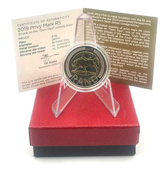 2019 Oom Paul Mintmark R5 *** Mintage ONLY 328 *** With Certificate in original box