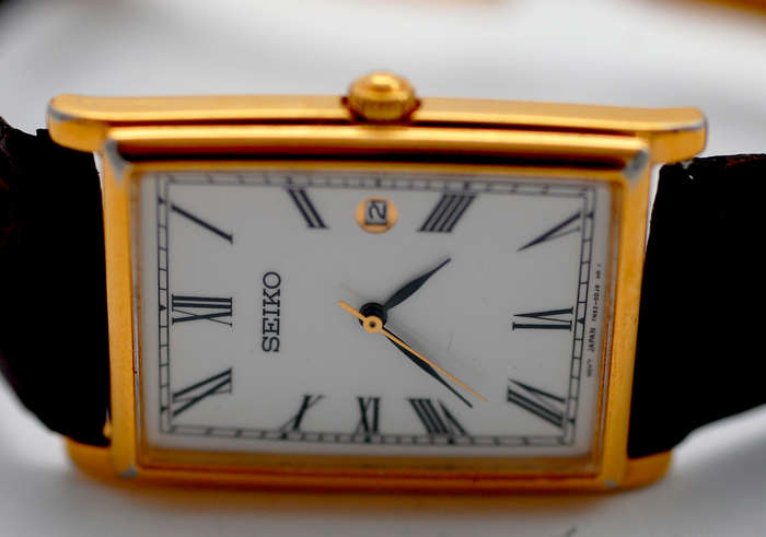 Seiko Tank - styled  like the Cartier Tank Watch - Sapphire crystal