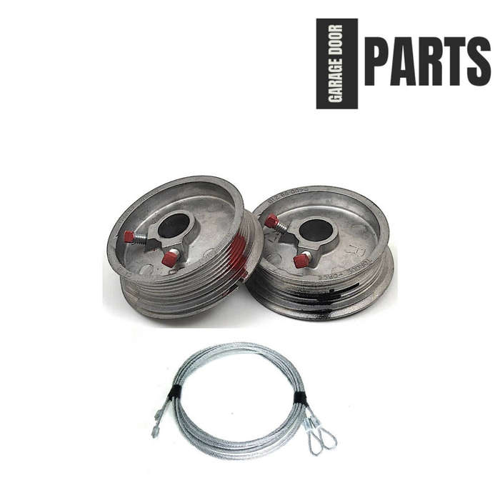 Sectional Garage Door Cable Drums + Torsion Cable Combo (Standard Height)