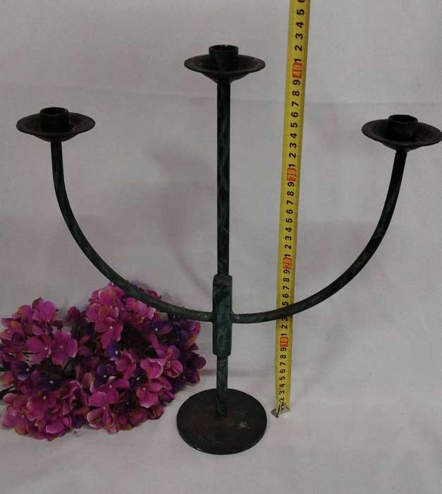 WROUGHT IRON 3 ARM CANDELABRA