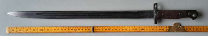 S.A. Police Issue WW2 1907 Pattern Wilkinson Sword Bayonet With Rare Brown Leather Scabbard.