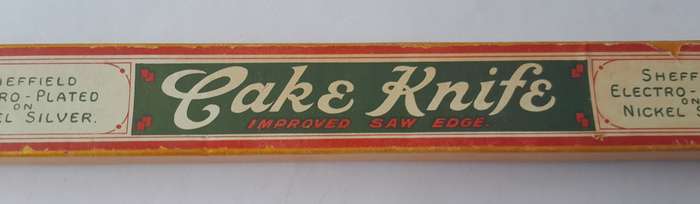 Vintage Sheffield Silver Plated Cake Knife With "Improved Saw Edge". In Original Box.