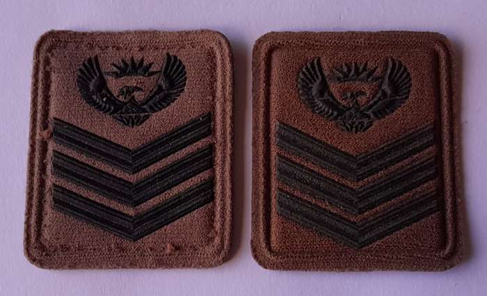SADF Pair Staff Sergeant Rank Badges.