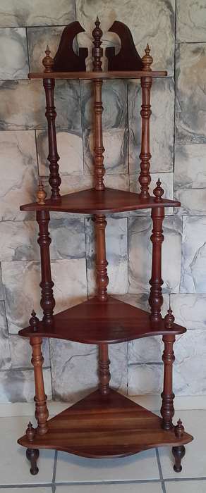Vintage Blackwood 4-Tier Corner Whatnot By Kluyts Of Knysna. 1.42m High.  Collection Only.