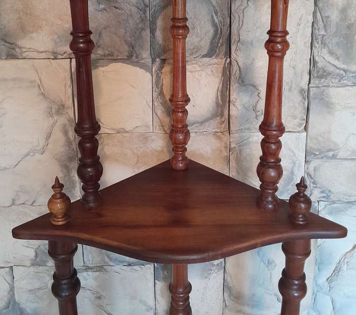 Vintage Blackwood 4-Tier Corner Whatnot By Kluyts Of Knysna. 1.42m High.  Collection Only.