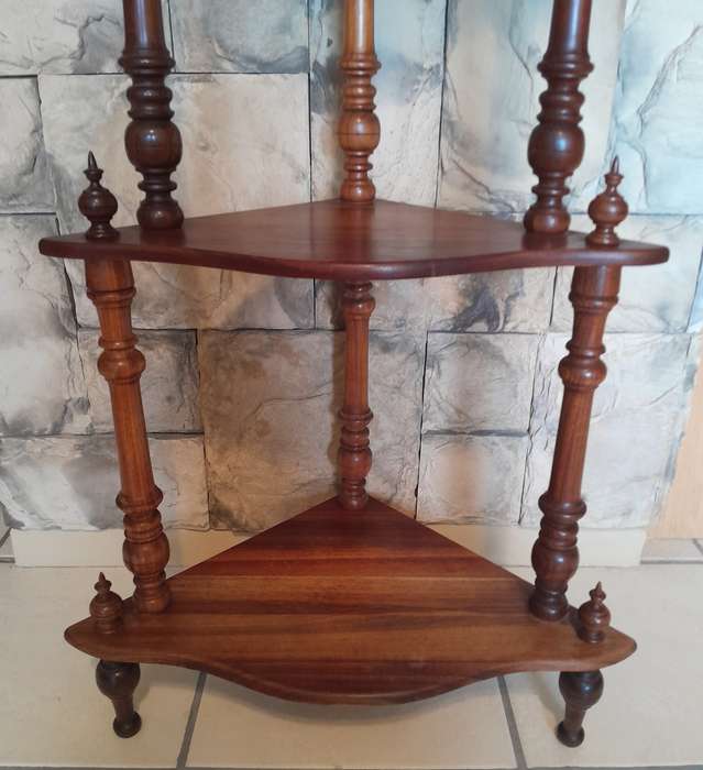 Vintage Blackwood 4-Tier Corner Whatnot By Kluyts Of Knysna. 1.42m High.  Collection Only.