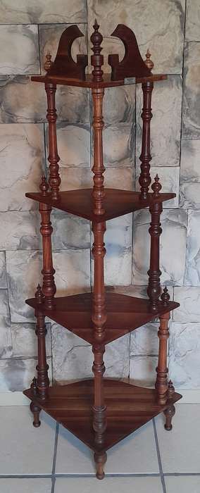Vintage Blackwood 4-Tier Corner Whatnot By Kluyts Of Knysna. 1.42m High.  Collection Only.