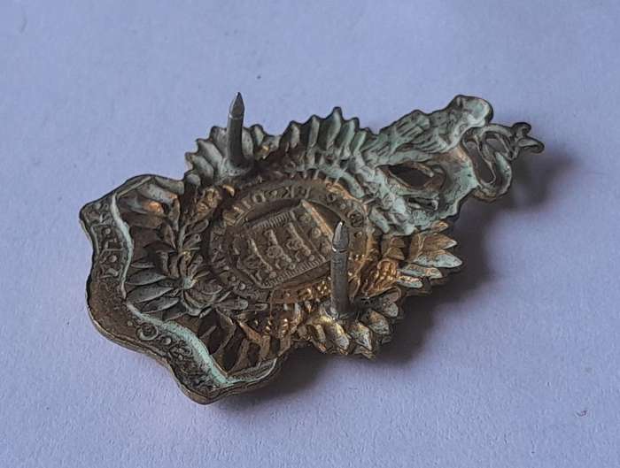 SA Army Service Corps Gilt Collar Badge.  Pins Intact.